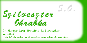 szilveszter ohrabka business card